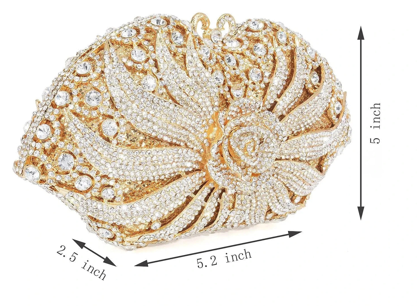 clutch Diamond Luxury Flower Rhinestone Evening Party Wedding Crystal Clutch Bag