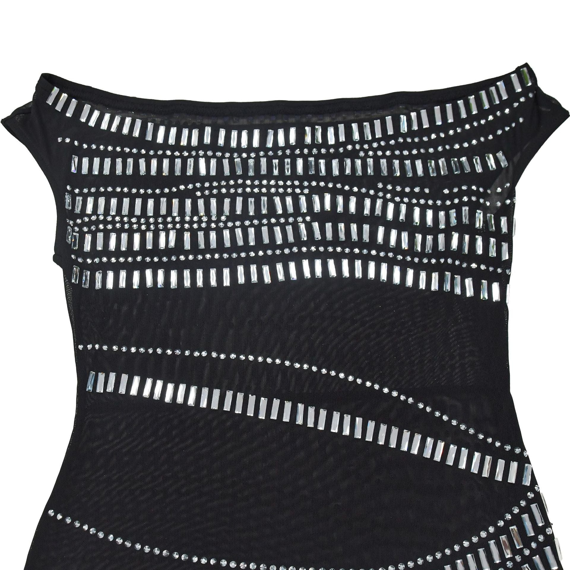 CM.YAYA Women Diamonds Hot Rhinestones Slash Neck Bodycon Mini Dress 2024 Fall Winter Sexy Party Club Evening Birthday Dresses