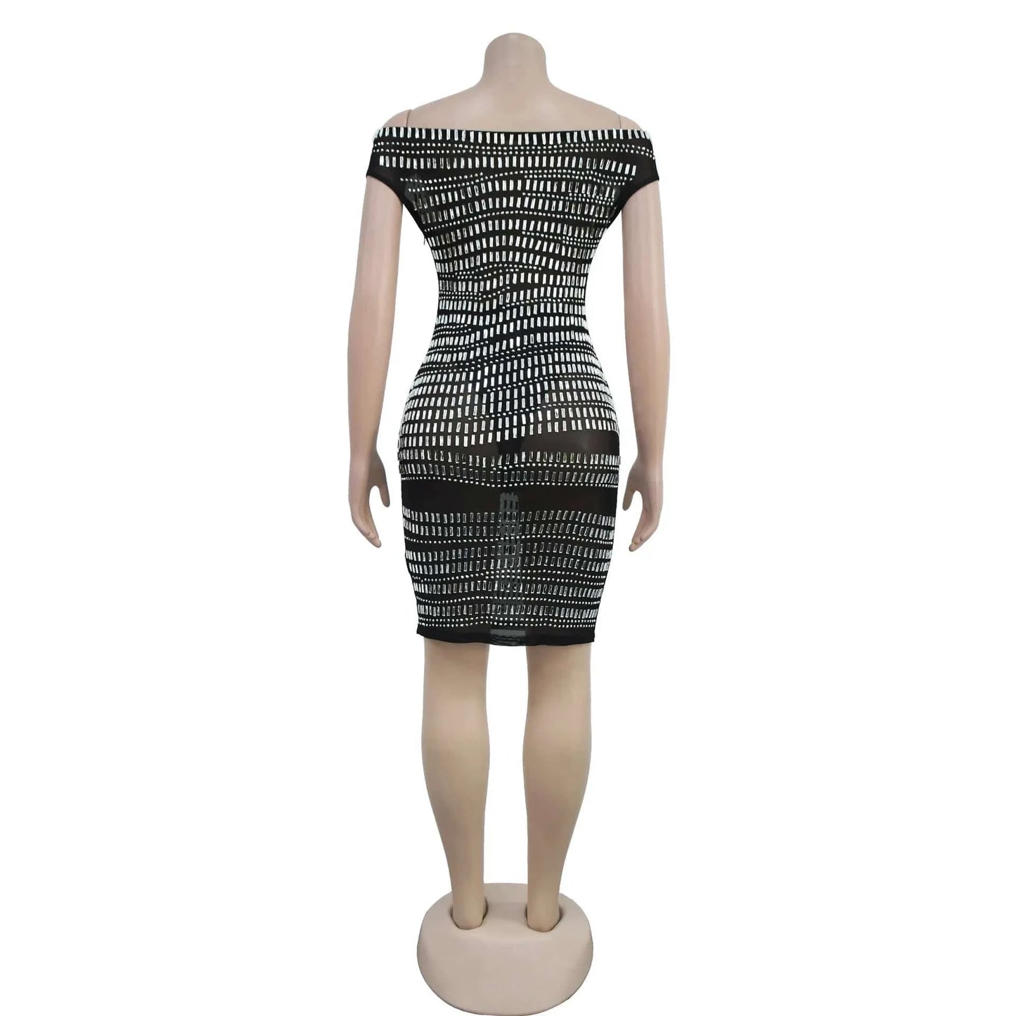 CM.YAYA Women Diamonds Hot Rhinestones Slash Neck Bodycon Mini Dress 2024 Fall Winter Sexy Party Club Evening Birthday Dresses