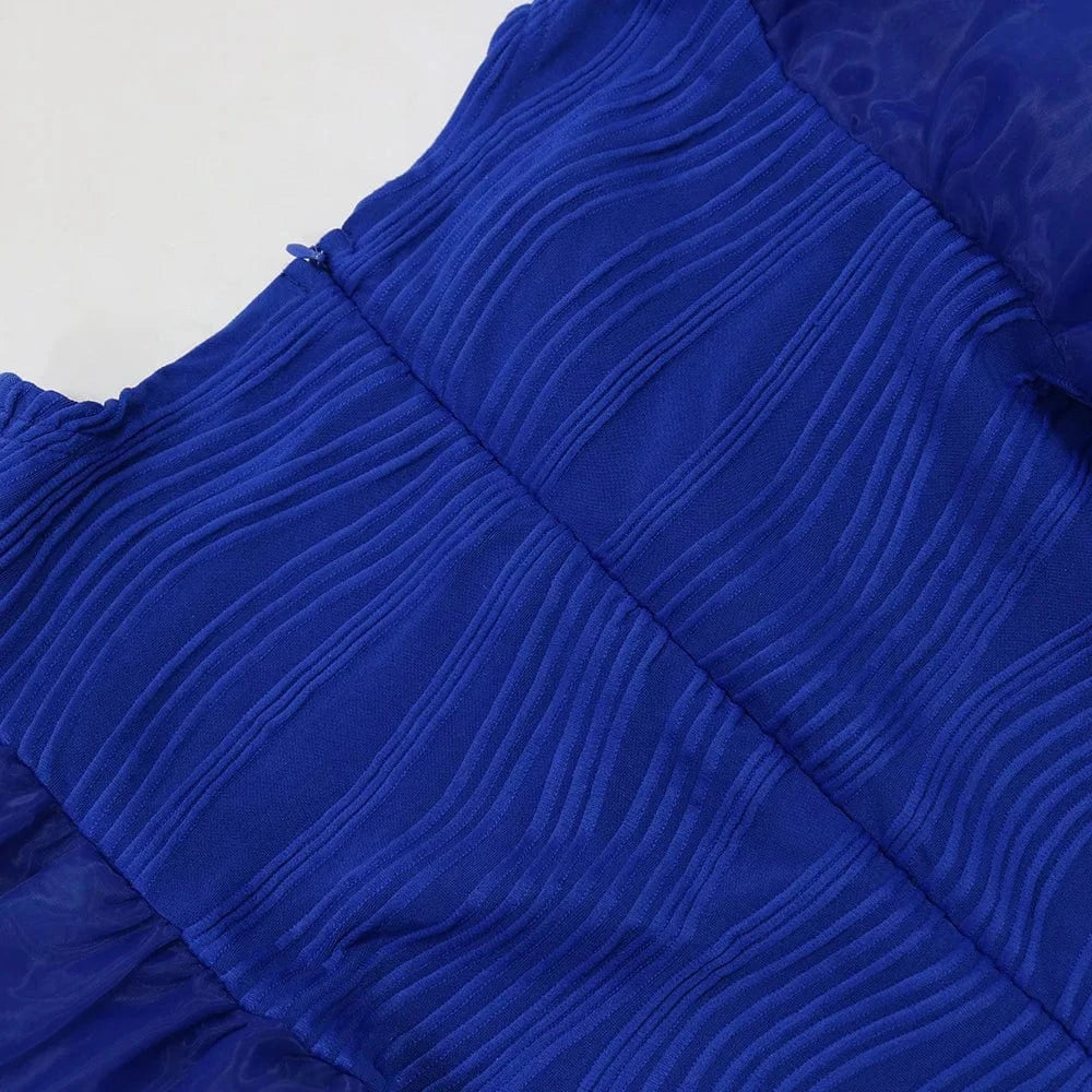 CM.YAYA Women Ruffles Short Sleeve O-neck Striped Knee Length Dress Street Vestidos Sexy Night Club Party Evening Chic Dresses