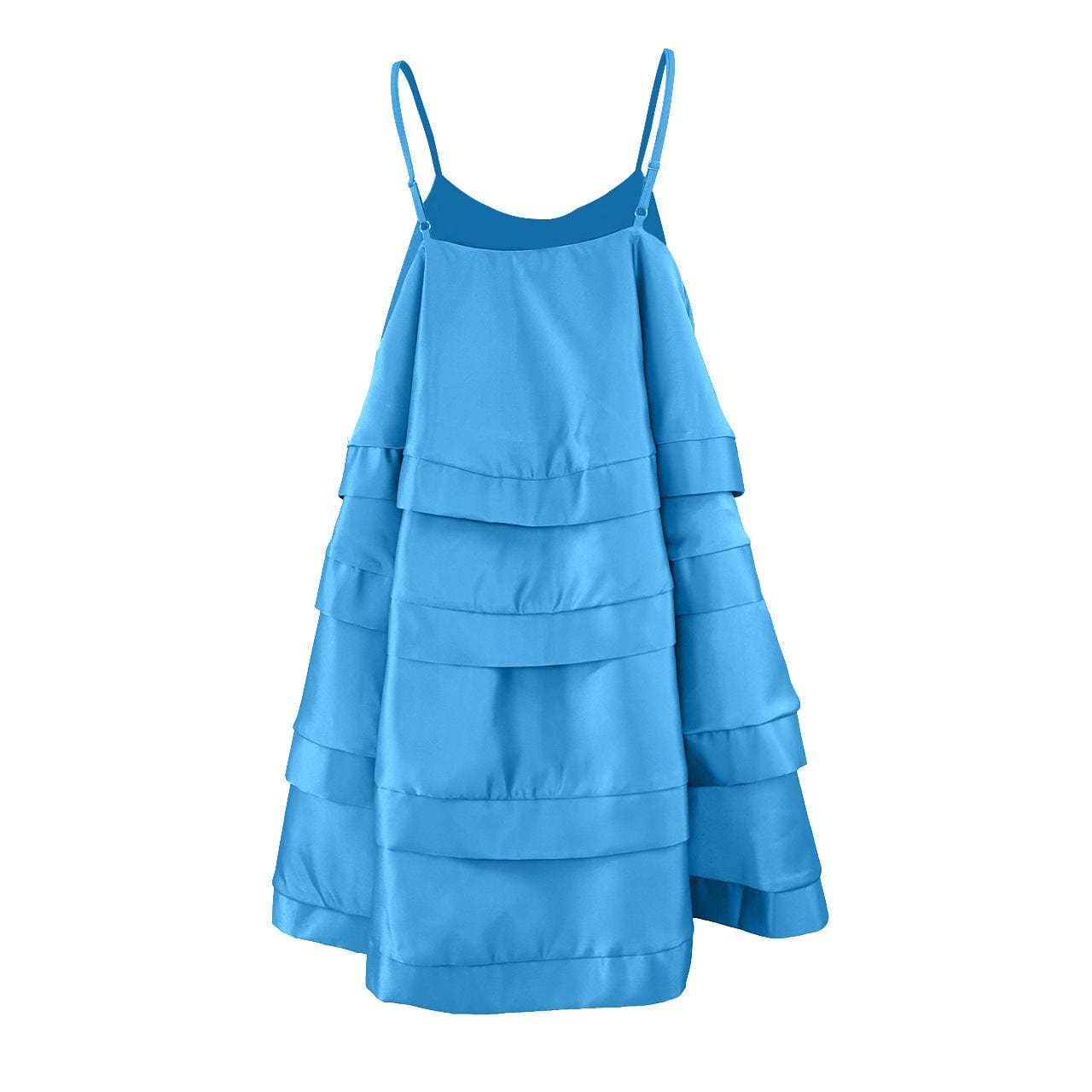CM.YAYA Women Spaghetti Strap Tierred Big Swing Sleeveless Ball Gown Mini Dress 2023 Vintage Party Evening High Street Dresses