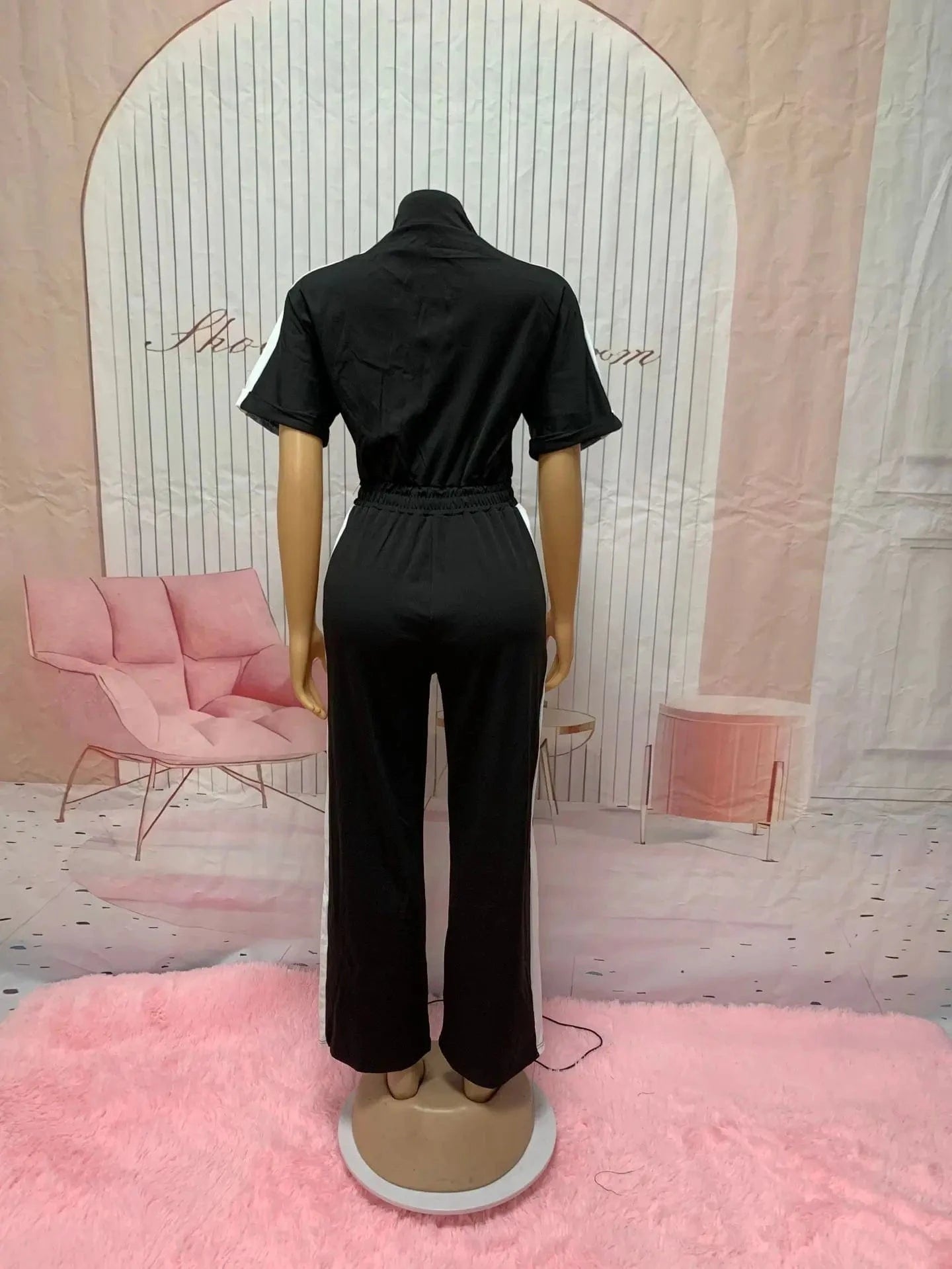 CM.YAYA Women Zipper Short Sleeve Wide Leg Jumpsuits Summer Denim Patchwork Street Holiday OL Night Party One Piece Suit Romper