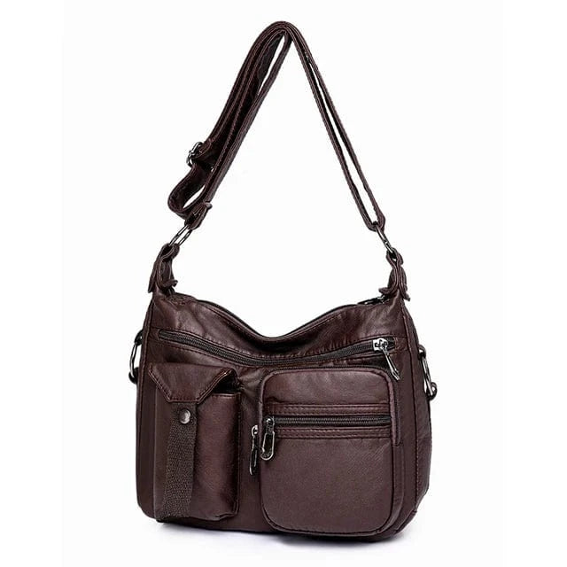 coffee New Design Women Shoulder Bag Pu Leather Crossbody Bag Soft Messenger Bag Large Capacity Leather Purses Bolsa Feminine