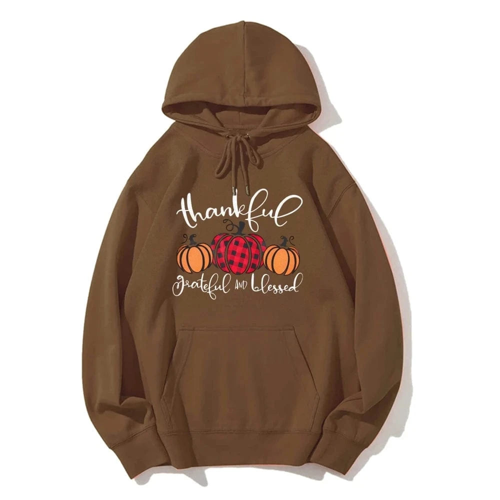 Coffee / S Halloween Pumpkin Graphic Hoodie Casual Drawstring Design Thermal Top Long Sleeve Multi Pocket Sweatshirt Fashion Sweater Autumn