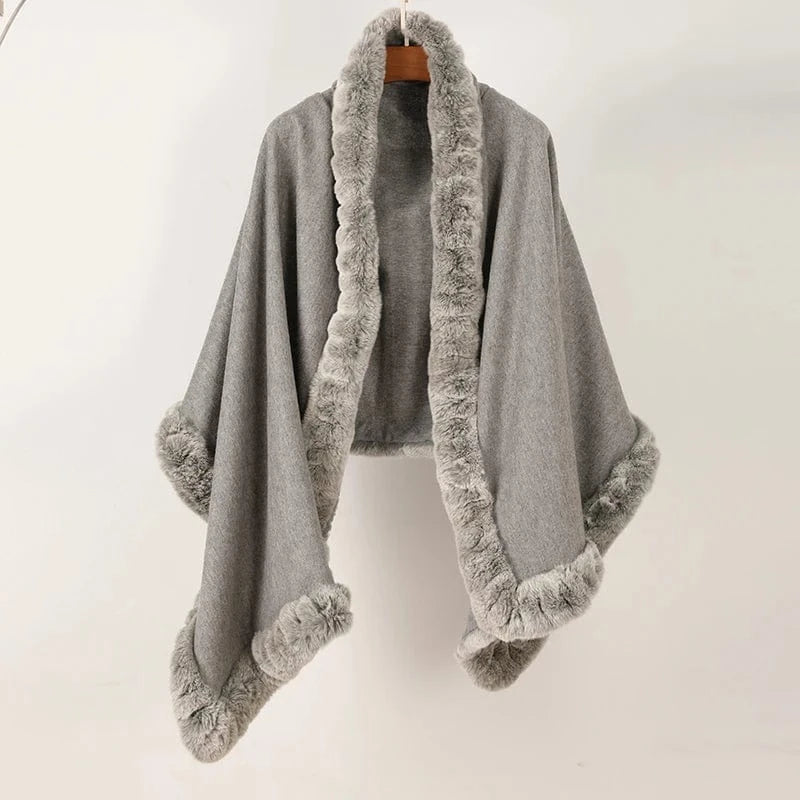 color 01 Autumn and Winter New Fur Scarf Four Sides Tied Wide Skin Otter Rabbit Hair Shawl Versatile Fashion Factory Spot Wholesale