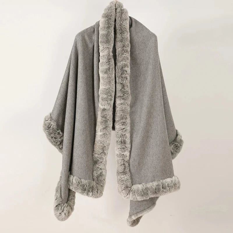 color 01 Autumn and Winter New Fur Scarf Four Sides Tied Wide Skin Otter Rabbit Hair Shawl Versatile Fashion Factory Spot Wholesale