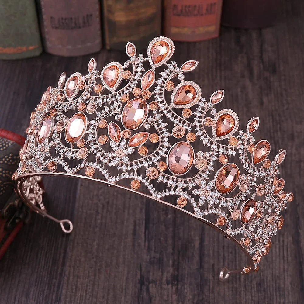 Color 2 Hot selling diamond inlaid Baroque Crown Headwear Crown Bridal Jewelry Wholesale