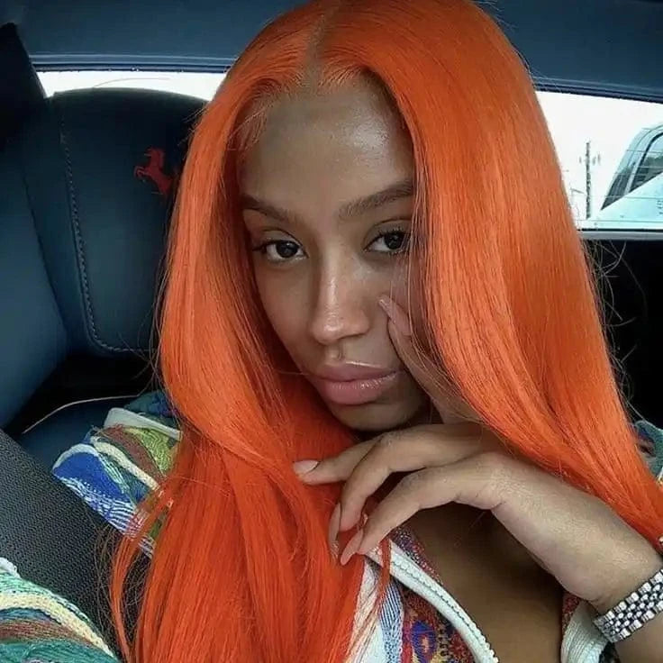 Colored Hd Transparent 99j red green pink Orange Virgin Pre Plucked Human Straight Full Lace Wig Extension For Black Women