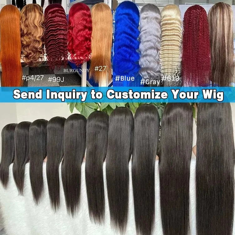 Colored wig / 10"full machine made bob with bangs Sample Hair 34 36 40 Inch 613 Blonde Colored Body Wave Full Frontal HD Transparent 13x4 13x6 Lace Human Hair Wigs Lace Front Wigs For Women