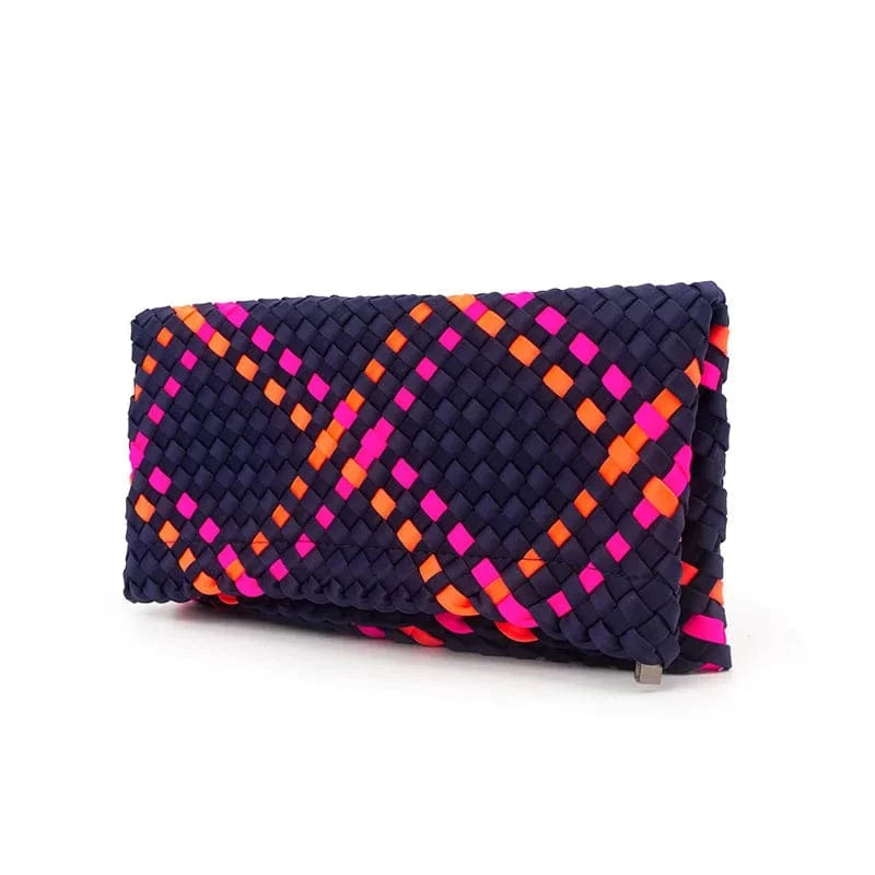 colorful1 2024 Winter New Arrive Party Purse Hand-knitted Wallet Hand Make Neoprene Bag Woven Luxury Clutch