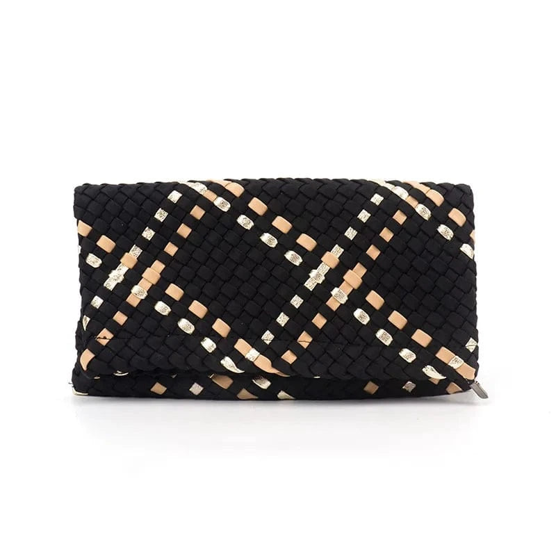 colorful2 2024 Winter New Arrive Party Purse Hand-knitted Wallet Hand Make Neoprene Bag Woven Luxury Clutch
