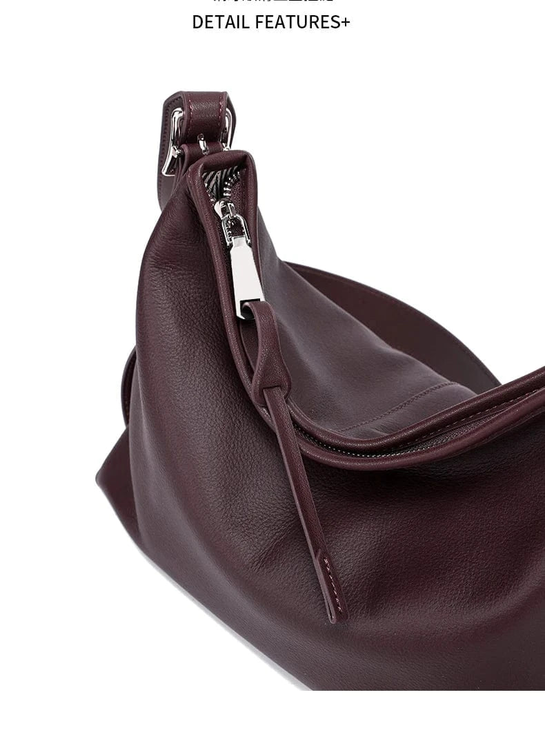 Cowhide Genuine Leather Handbags Women Casual Shoulder Bag Female Fashion Shopping Retro Large Luxury Designer Ladies Bags New