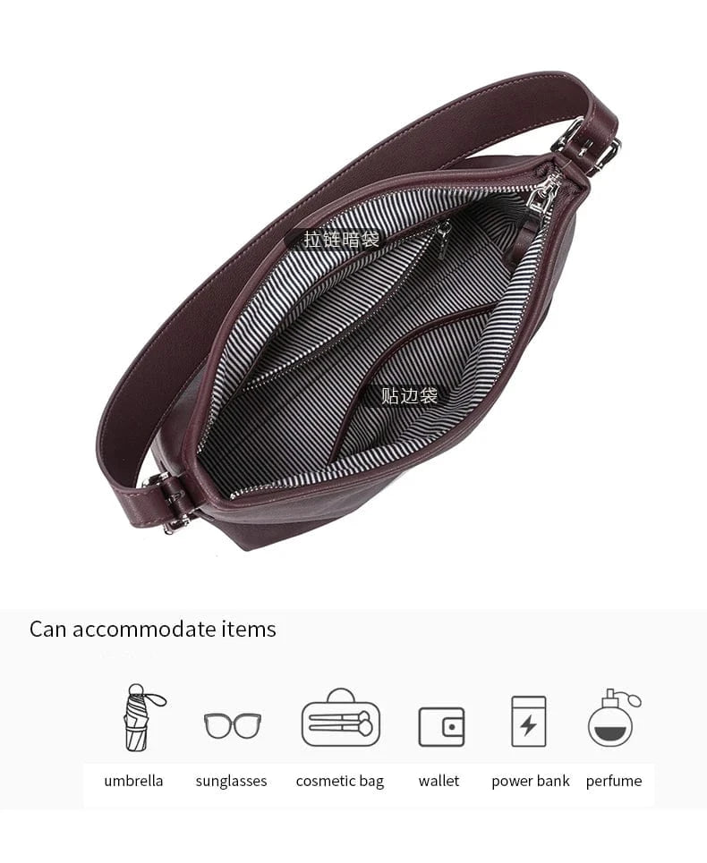 Cowhide Genuine Leather Handbags Women Casual Shoulder Bag Female Fashion Shopping Retro Large Luxury Designer Ladies Bags New
