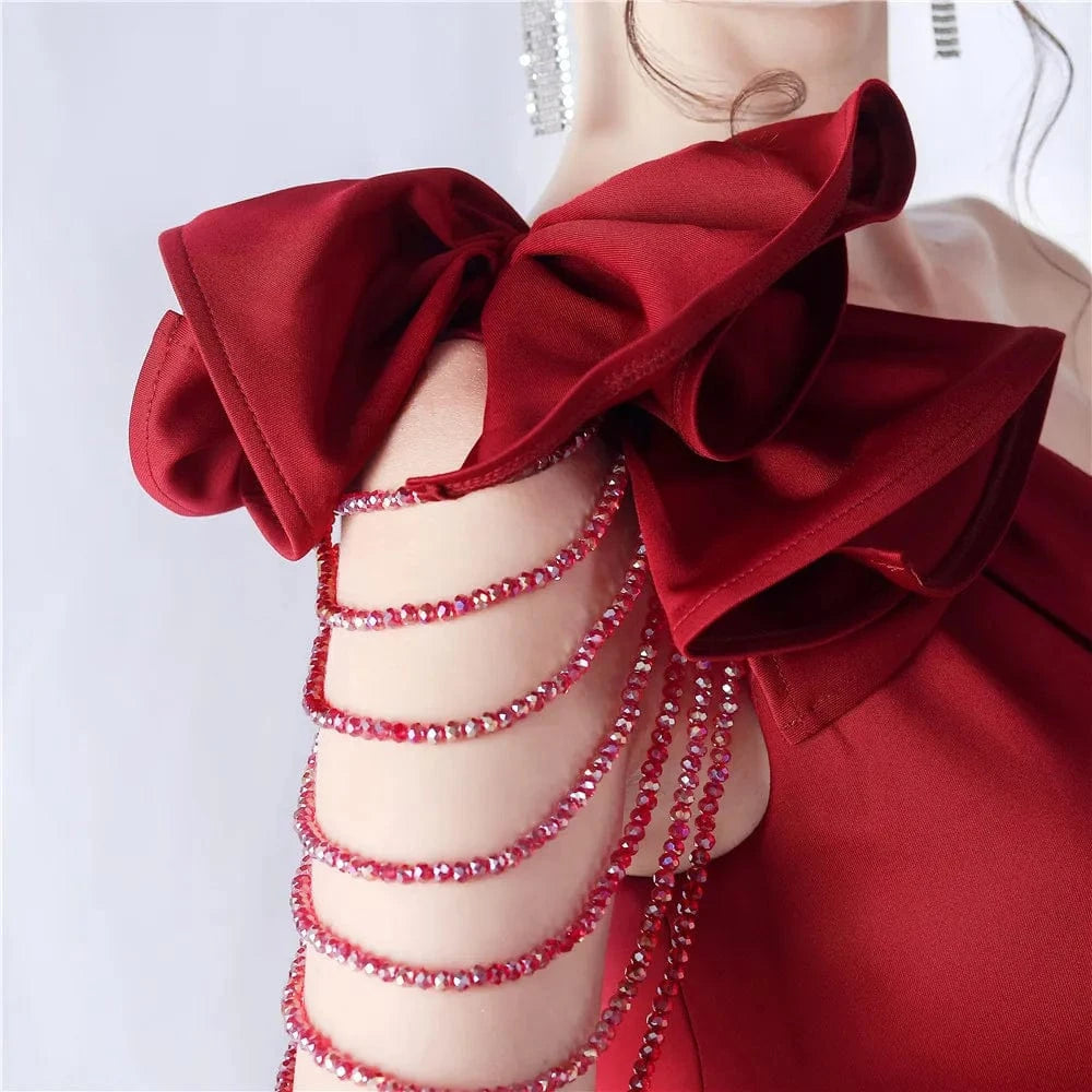 Craft Flower And Beaded Craft New Foreign Trade 2024 High-end Evening Dress