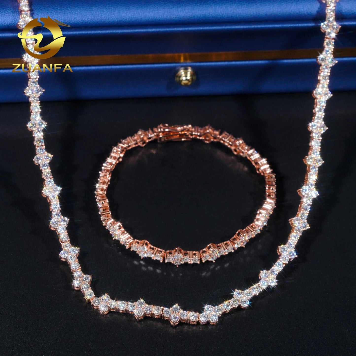 Cross Moissanite Bracelet 925 Sterling Silver VVS Moissanite Diamond Iced Out Tennis Cuban Chain Necklace Wholesale Fine Jewelry