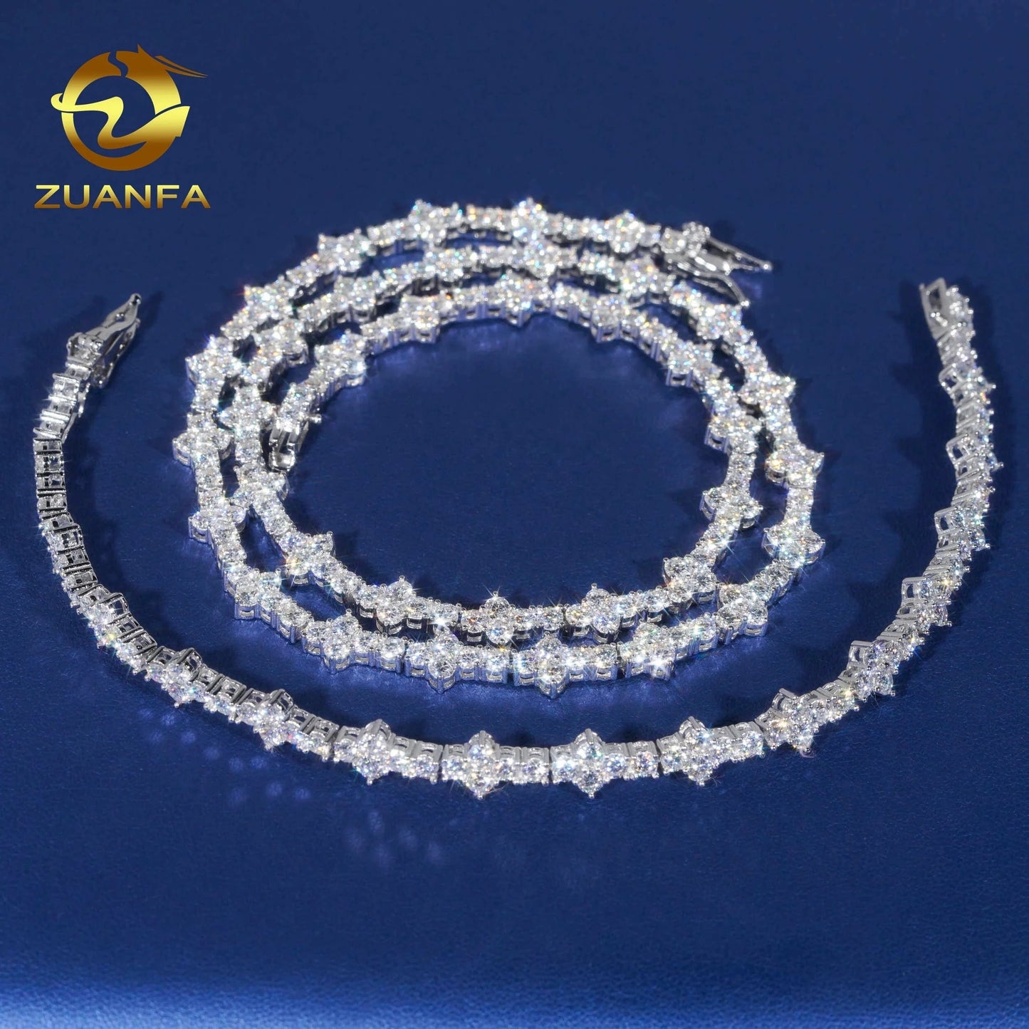 Cross Moissanite Bracelet 925 Sterling Silver VVS Moissanite Diamond Iced Out Tennis Cuban Chain Necklace Wholesale Fine Jewelry