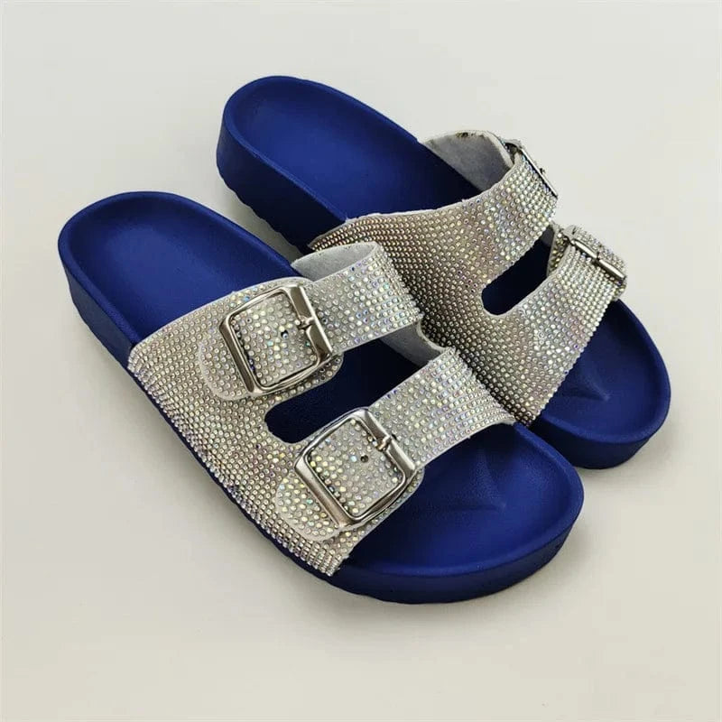 Crystal Sandals Multi Color Diamond Flat Women Slipper Slip on Shoes For Lady Slippers