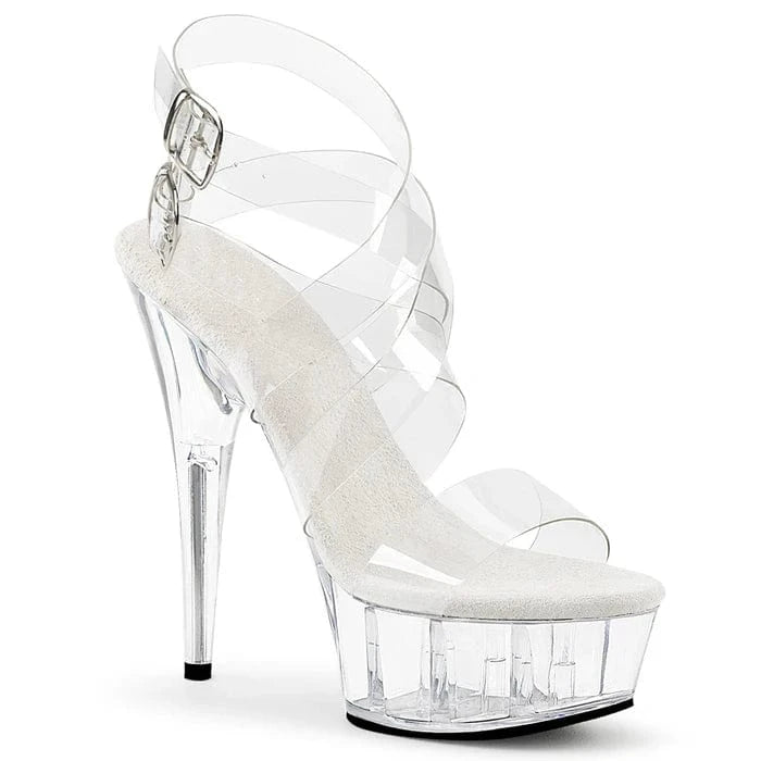 Crystal transparent stiletto 15 cm pole dance high heels banquet Club large sandals transvestite fashion platform dance shoes