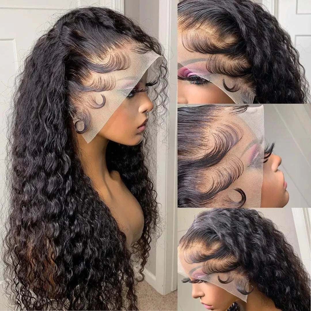Curly Preplucked Deep Wave Wig Lace Front HD Frontal Hair Products Deep Curly Wet Wave Full Lace Front Wigs For Black Women
