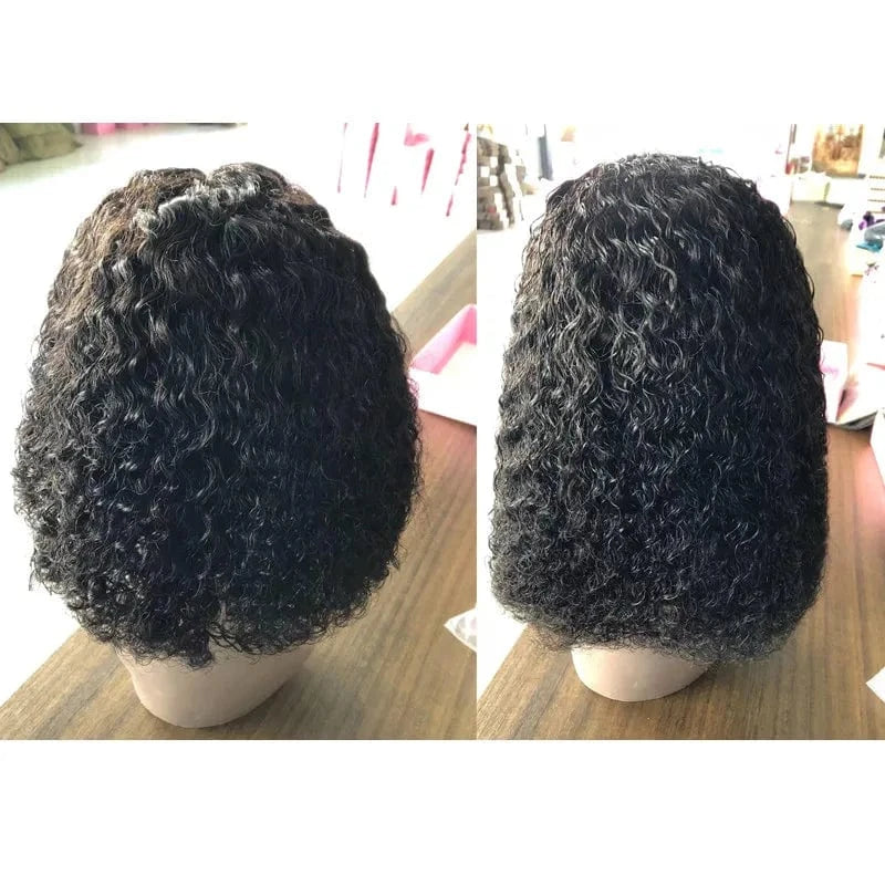 Curly Wave 13*4 Bob Wig / 8 Inches Wig Vendors Quality Original Brazilian Perruque Short Bob 100% Virgin Human Hair Lace Front Wigs for Black Woman