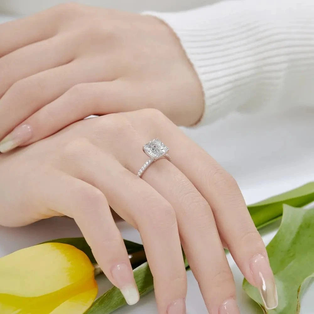 Custom 18K Gold Plated Engagement Wedding Stacking Cubic Zirconia Ring Diamond 925 Sterling Silver Baguette Rings Jewelry Women