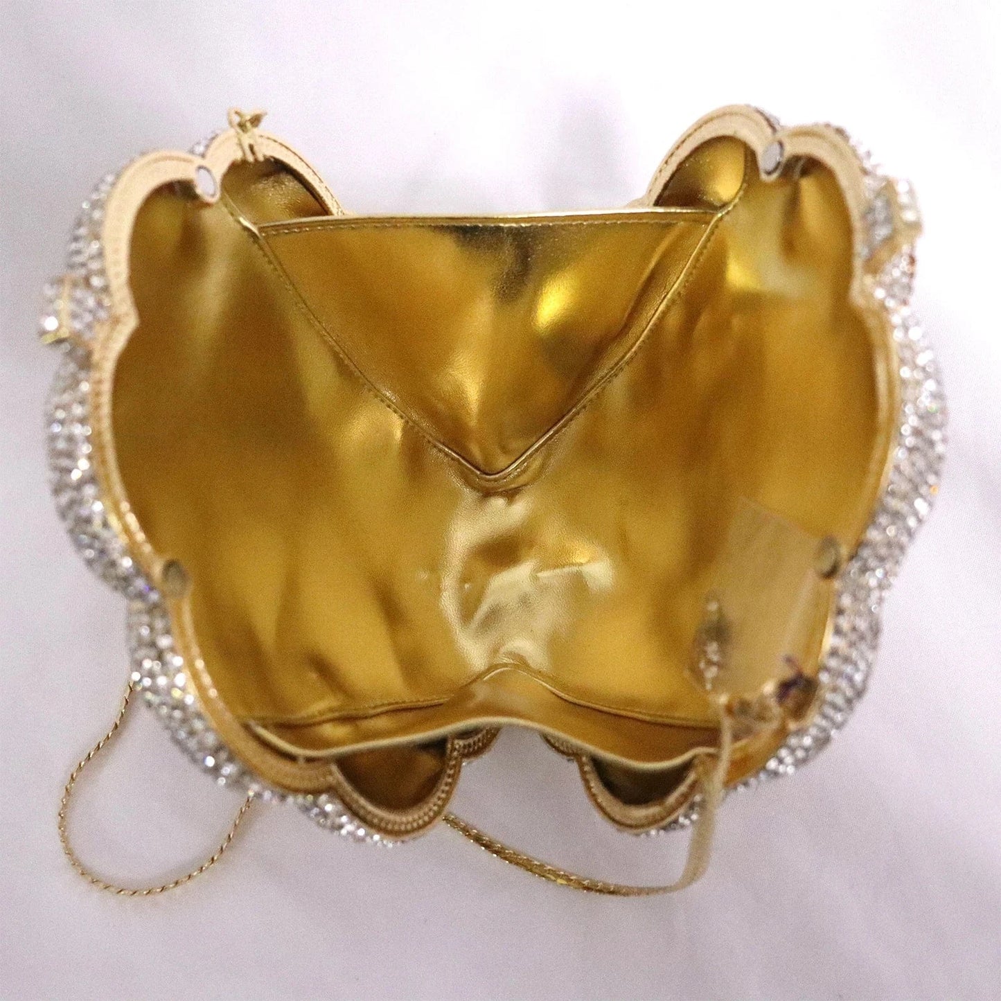 Custom Banquet Dress Rhinestone Bag Rose Diamond Clutches Luxury Flower Woman Gown Crystal Clutch Bag for Women Luxury Gold