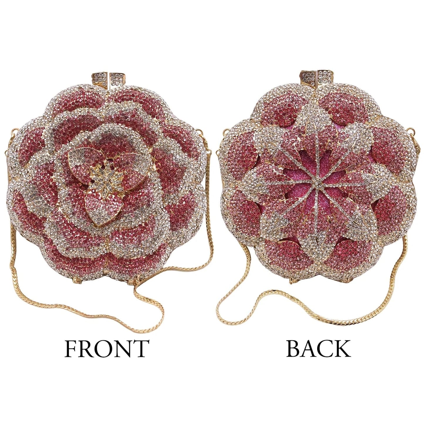 Custom Banquet Dress Rhinestone Bag Rose Diamond Clutches Luxury Flower Woman Gown Crystal Clutch Bag for Women Luxury Gold