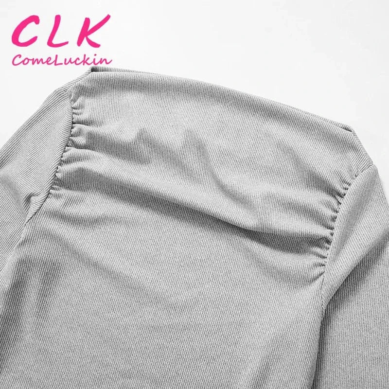 Custom Embroidery Logo Rib Knitted Outfits 2024 Loungewear Irregular Top With Leggings 2 Piece Set Women Elegant Clothing
