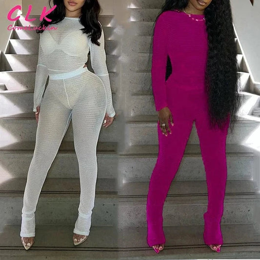 Custom Embroidery Loungewear Women Sets Spring 2024 Women's Clothing Solid Color Long Sleeve Casual Wear Two Piece Pants Set