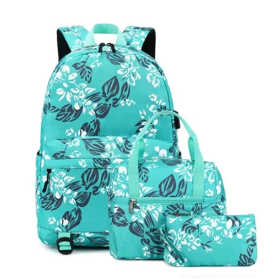 custom Fashionable outdoor travel strong bagpack business nylon women laptop backpack set 3 with USB charger