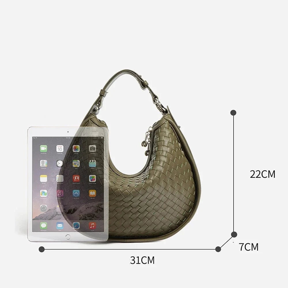Custom Ladies Handbags Large Capacity Woven Cowhide Leather Tote Leather Hand Bags For Women Luxury