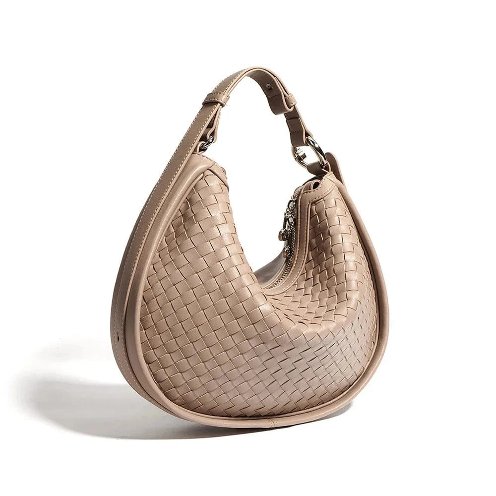 Custom Ladies Handbags Large Capacity Woven Cowhide Leather Tote Leather Hand Bags For Women Luxury