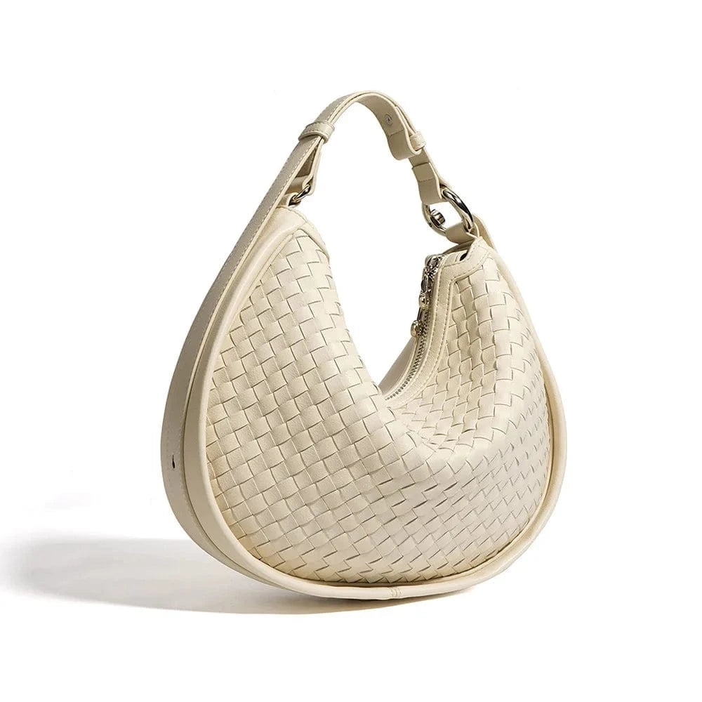 Custom Ladies Handbags Large Capacity Woven Cowhide Leather Tote Leather Hand Bags For Women Luxury