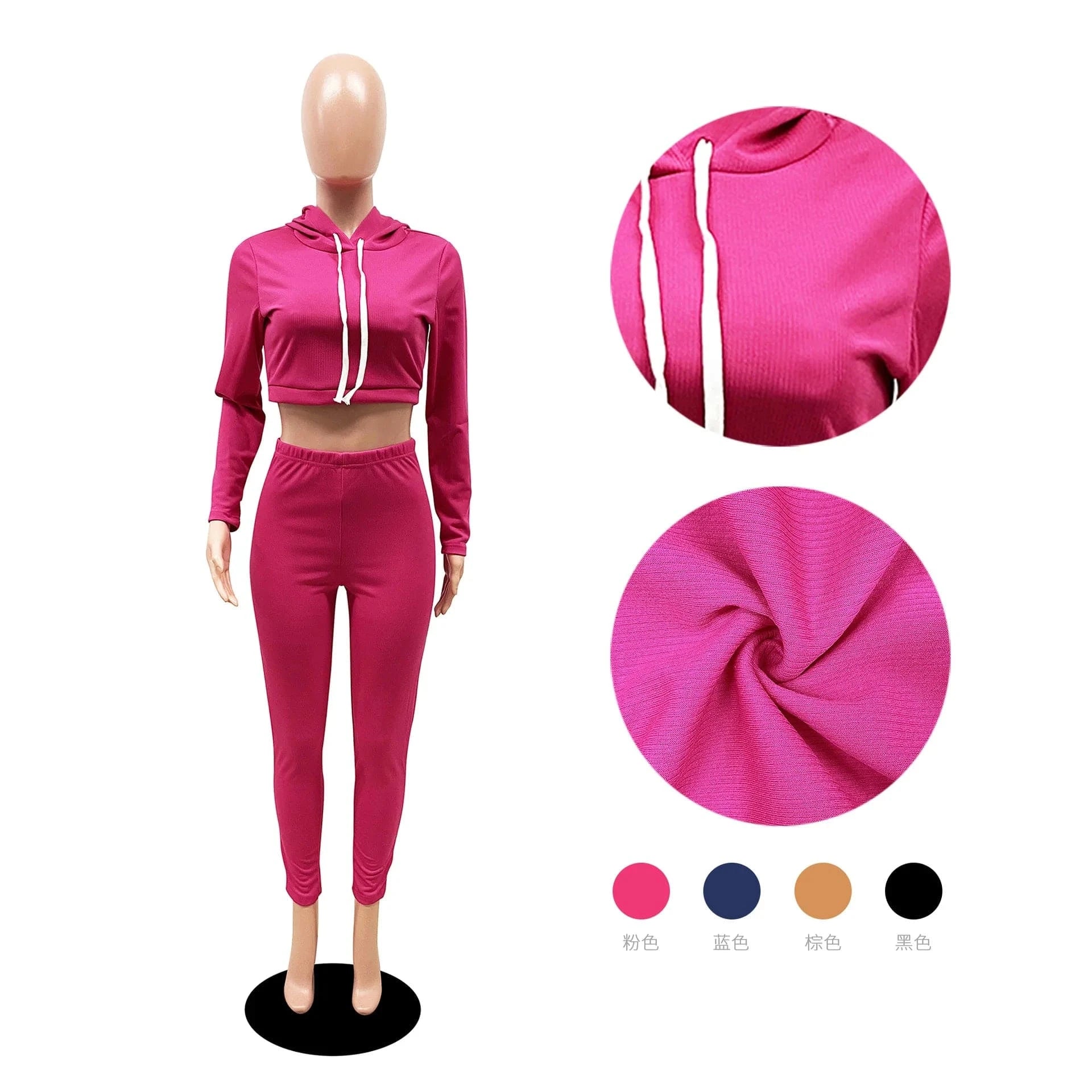 Custom Logo 2 Piece Set Women Hoodies Crop Tops Legging Jogging Pants Suits Streetwear Two Piece Pants Set Tracksuits