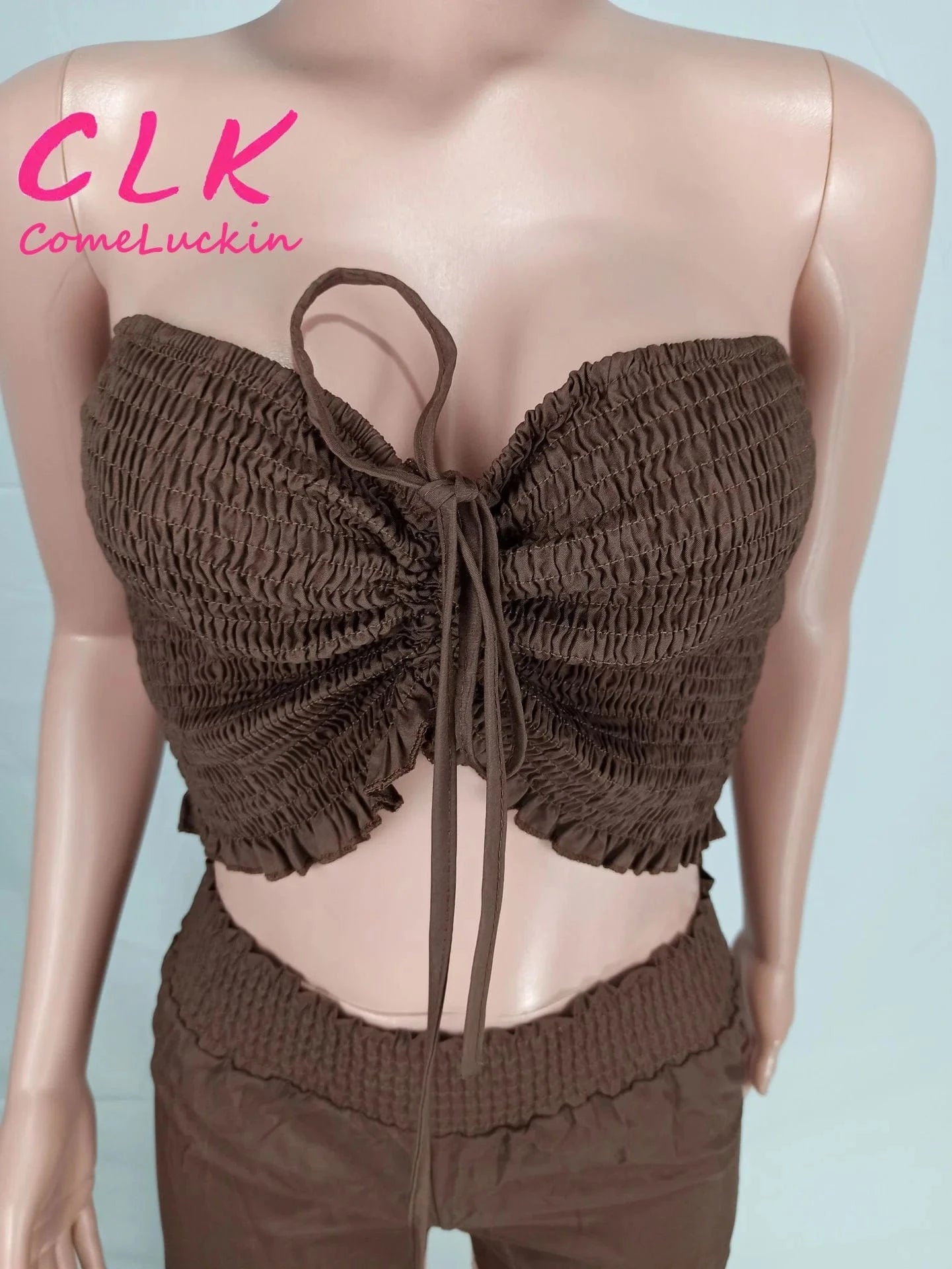 Custom Logo Boutique Women Clothing Tube Top Women Shorts Set Ladies Shorts and Top 2 Piece set 2024 Summer Outfits