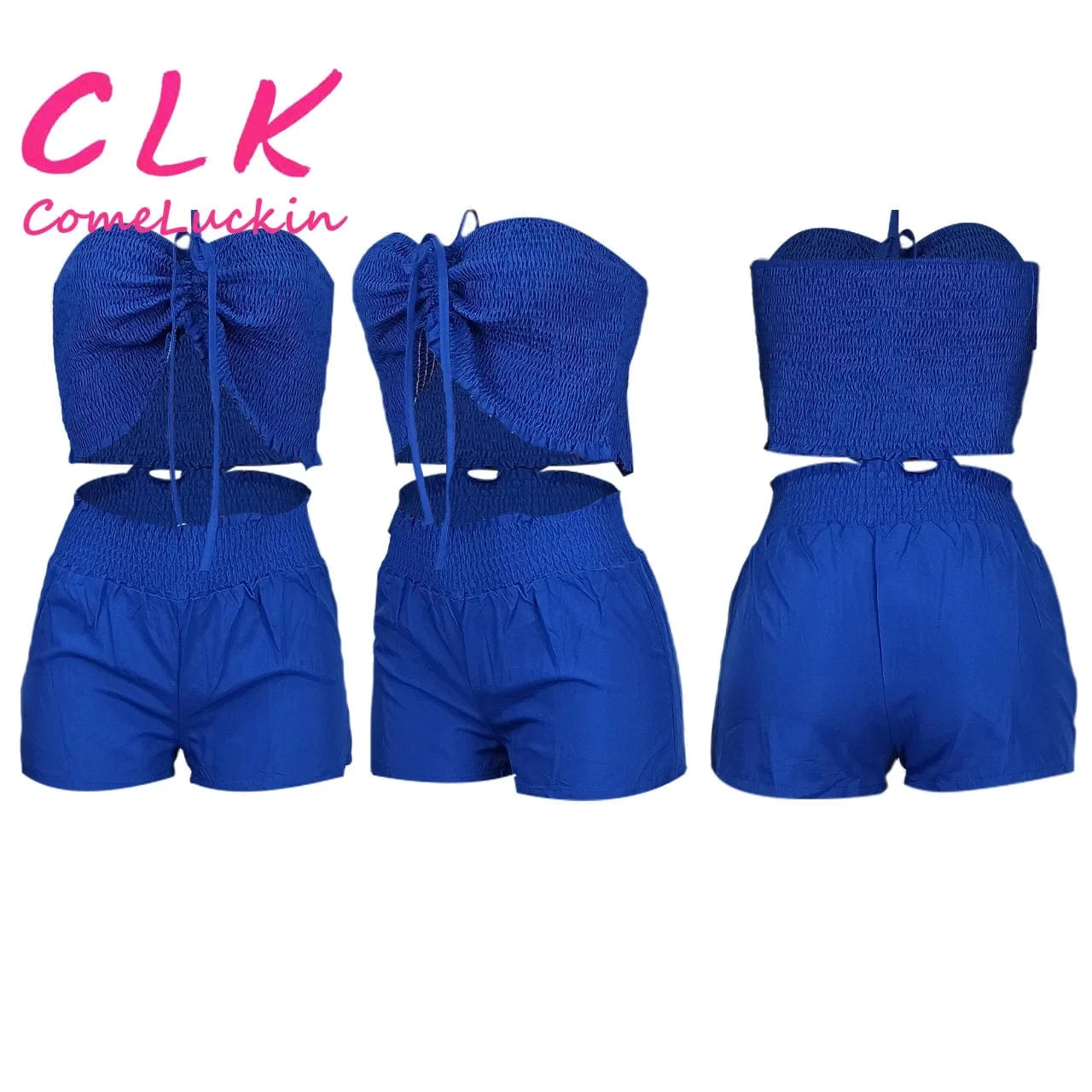 Custom Logo Boutique Women Clothing Tube Top Women Shorts Set Ladies Shorts and Top 2 Piece set 2024 Summer Outfits