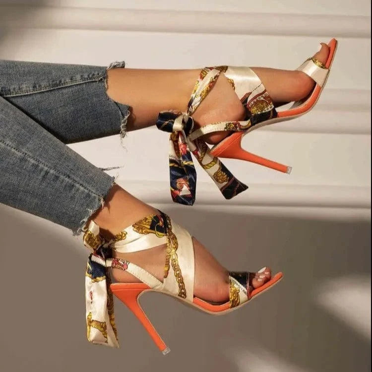 Custom LOGO Drop shipping Woman's Summer High Heel Sandals girl high heel slippers high heels for women