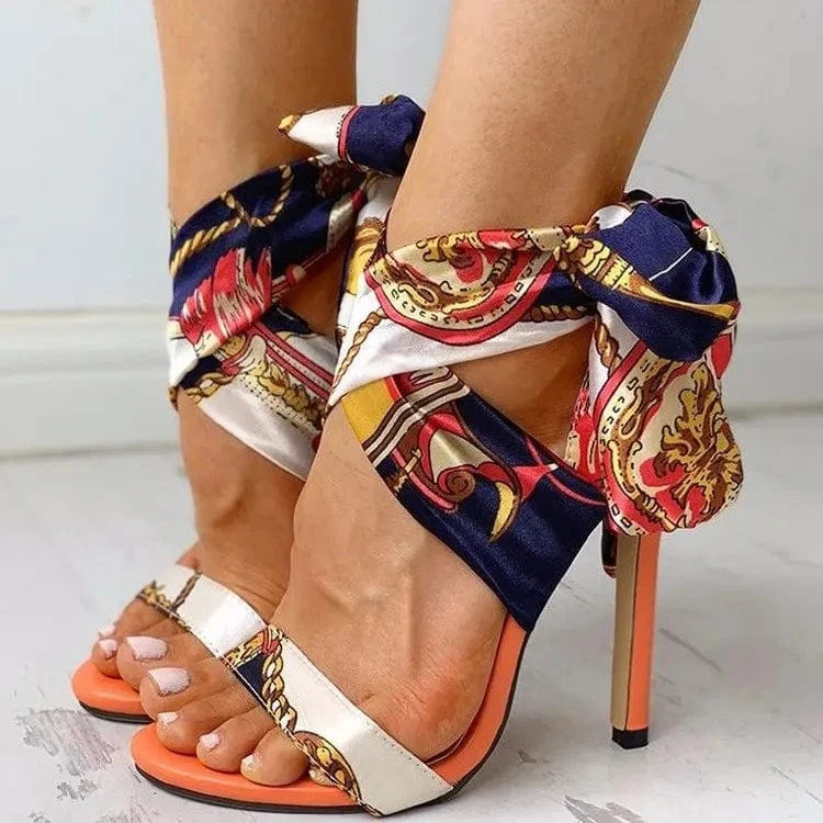 Custom LOGO Drop shipping Woman's Summer High Heel Sandals girl high heel slippers high heels for women