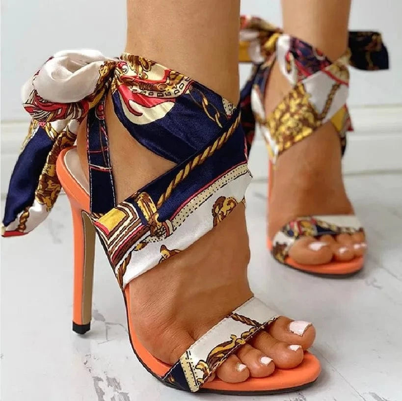 Custom LOGO Drop shipping Woman's Summer High Heel Sandals girl high heel slippers high heels for women