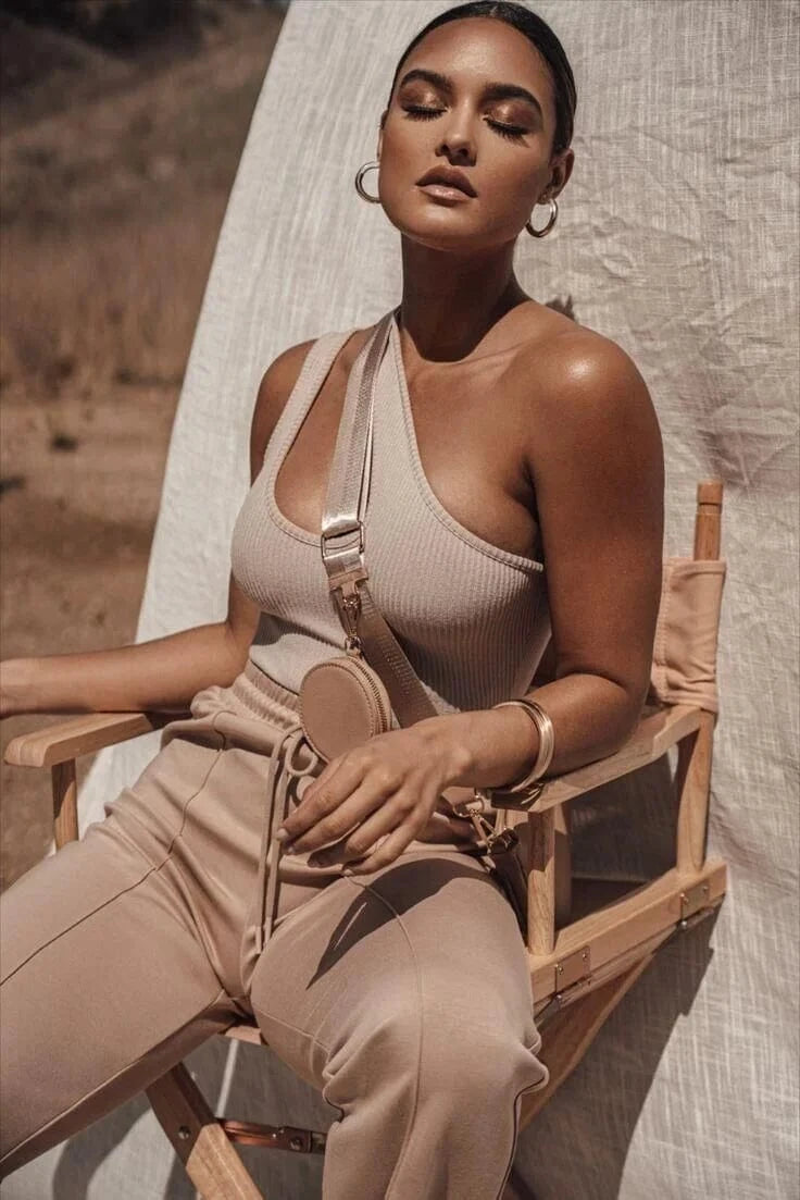 Custom Logo  rib stretched single shoulder romper bodycon outfit hollow out bodysuit for women