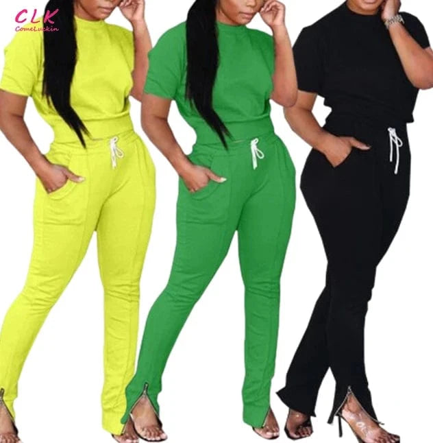 Custom Logo Short Sleeves Sweat Suits Fashion Women Joggers Suits Sets Polyester Feet Zip Training Jogging Wear For Women