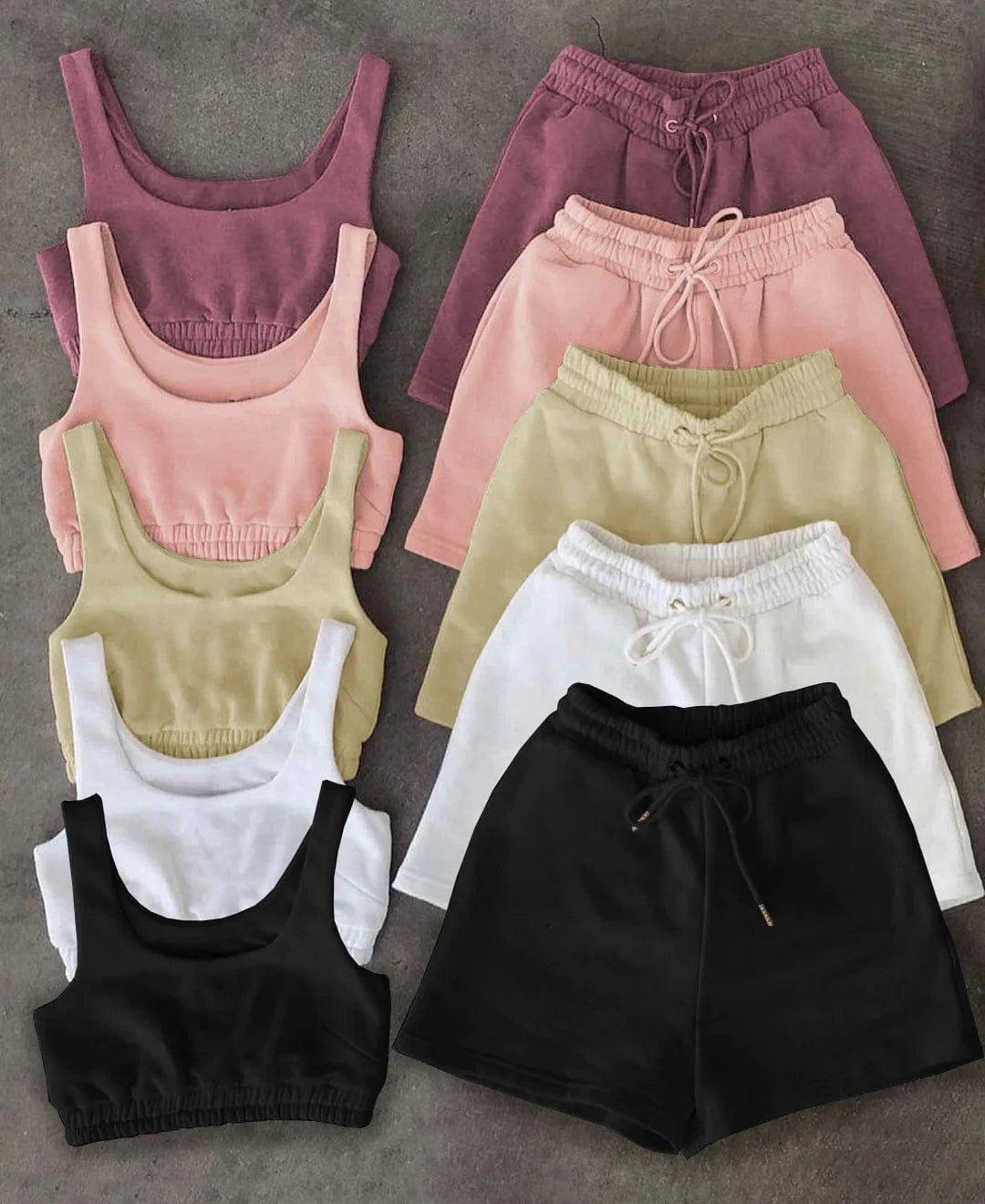 Custom Logo Summer Clothing Crop Top Two Piece Shorts Pants Set Joggers Sets Outfits 2 Piece Sweatsuit Sweat Short Set women