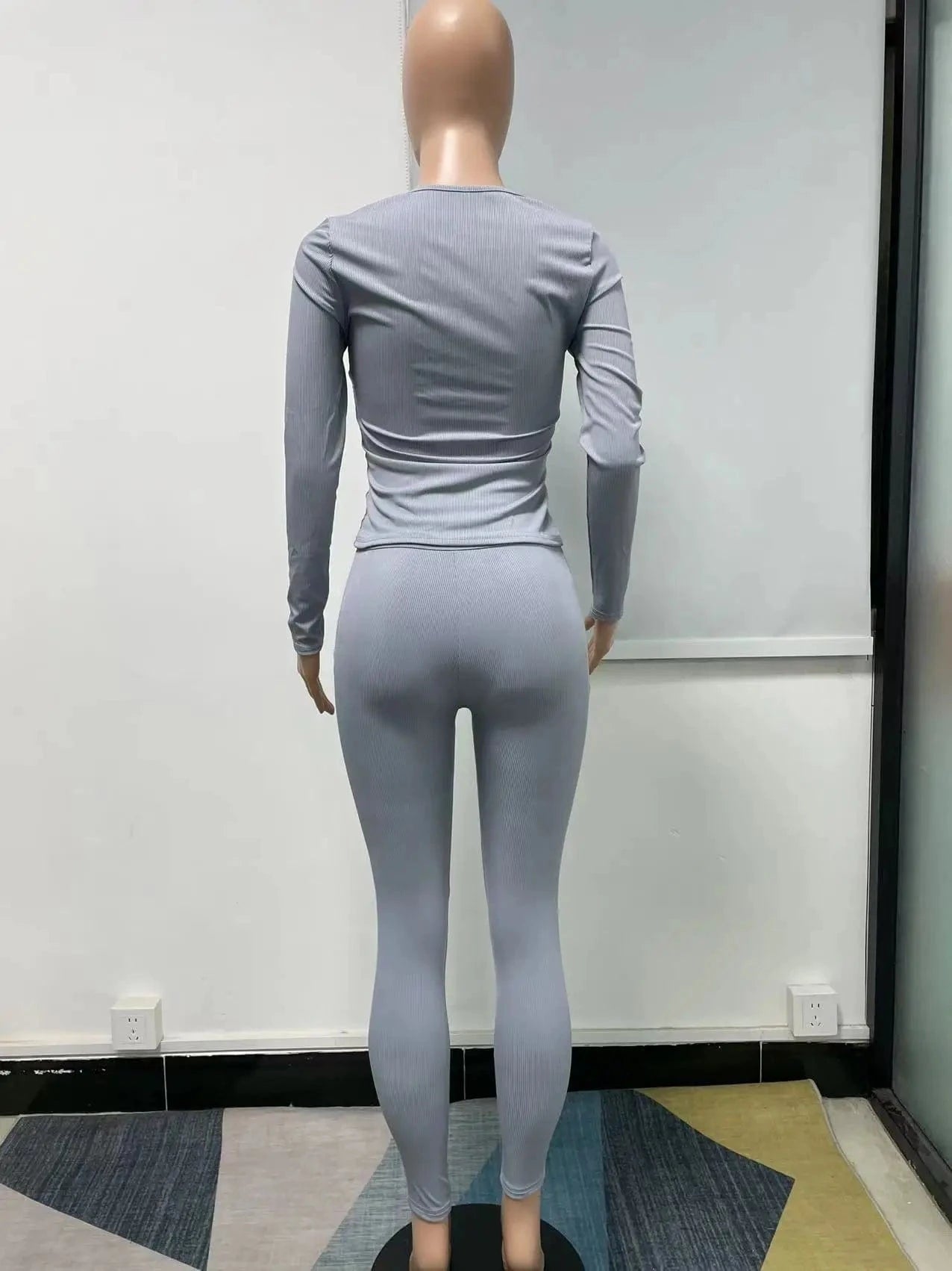 Custom Logo Wholesale Ribbed 2 Piece Knit Set Women Spring 2024 Full Woman Pants and Top Outfit Ladies Knitted Suit