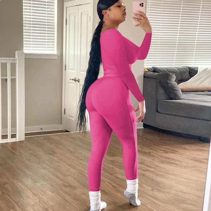 Custom Logo Wholesale Ribbed 2 Piece Knit Set Women Spring 2024 Full Woman Pants and Top Outfit Ladies Knitted Suit