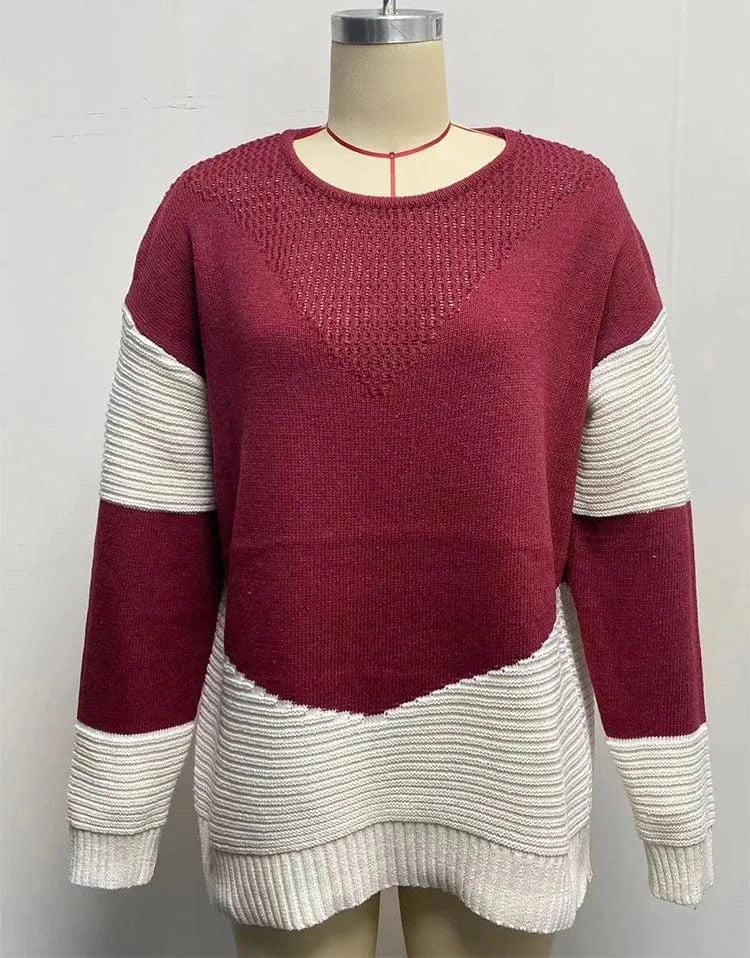 Custom Long Sleeve Vintage Harajuku Tops Ladies Warm Female Pullovers Crew Neck Oversized Knitted Jumpers Woman Sweater