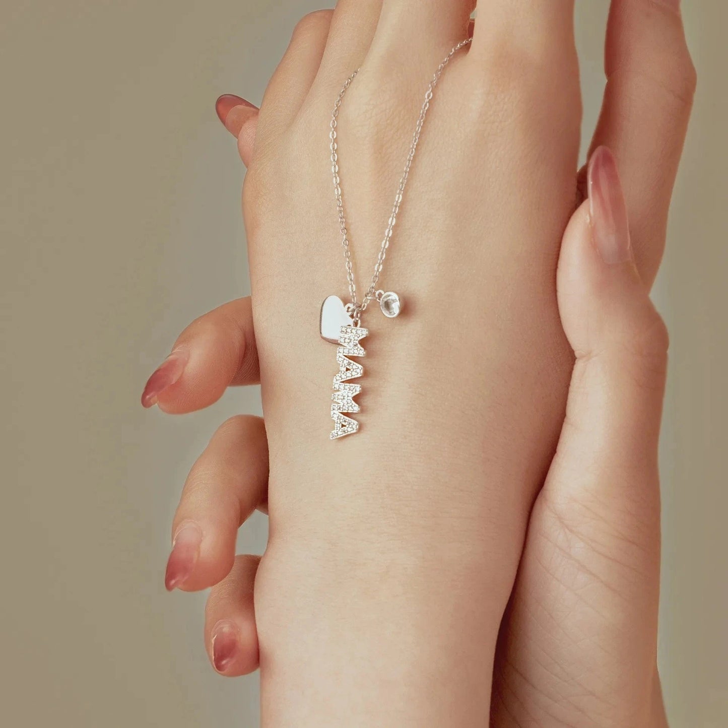 Custom Mama Necklaces With Stones Mother's Day Gift for Mom and Wife