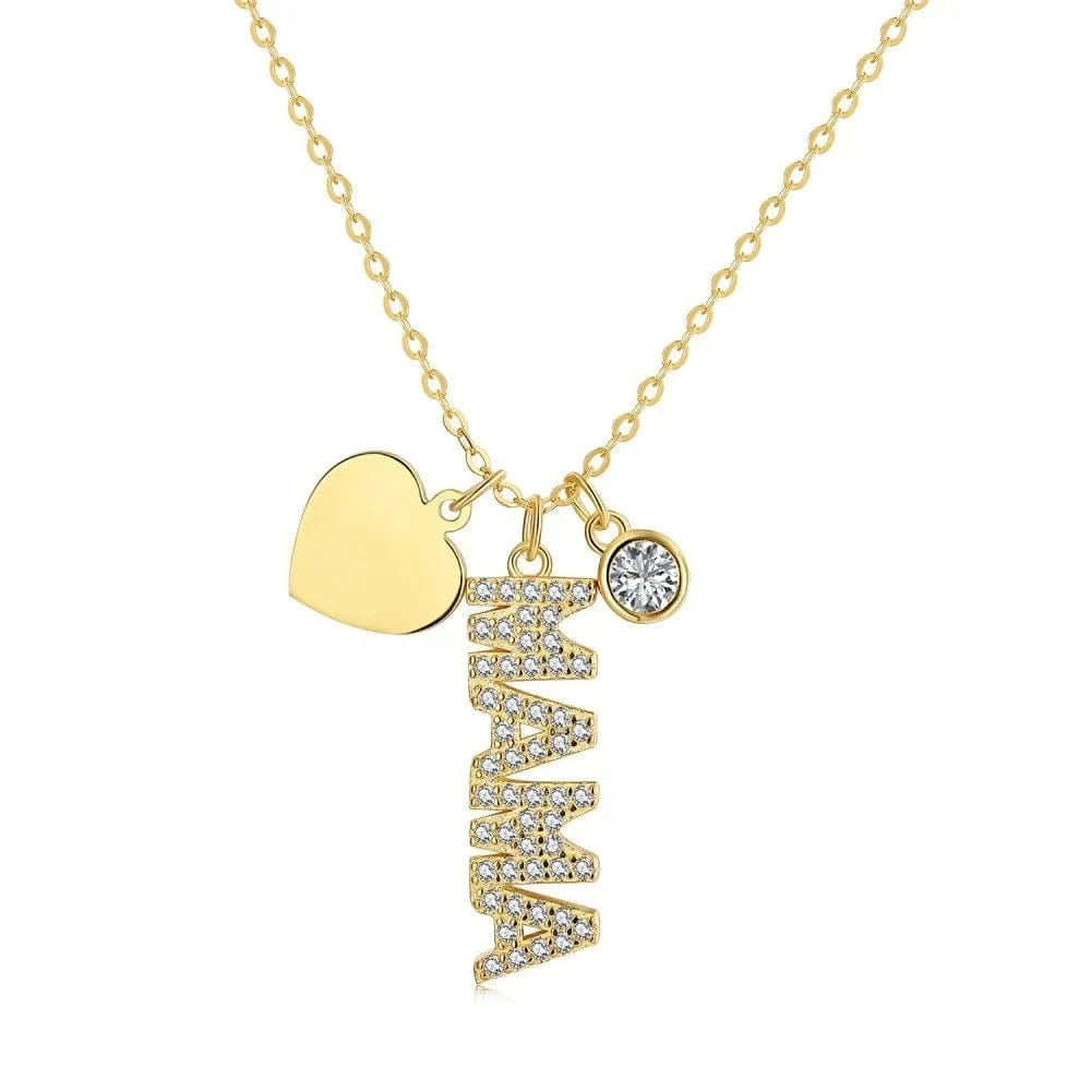 Custom Mama Necklaces With Stones Mother's Day Gift for Mom and Wife