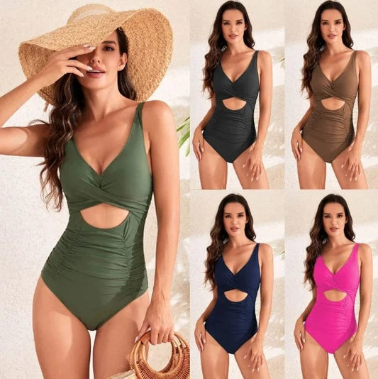 Custom Plain Sexy Hollow Out Bikini Swimwear One Piece Swimsuits For Women 2024