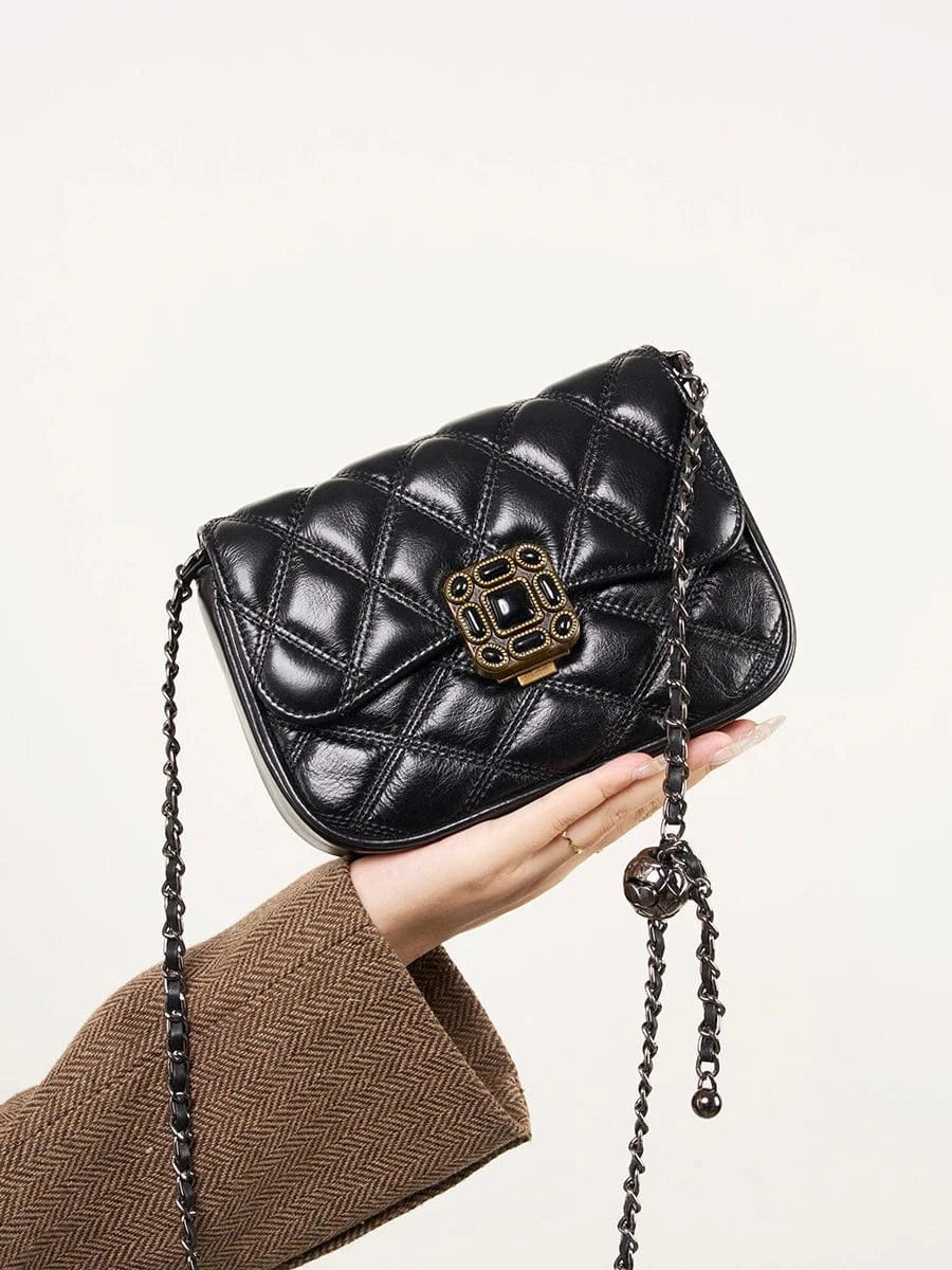 Custom Retro High Quality Genuine Leather Designer Luxury Shoulder Crossbody Messenger Bags Cross Body For Women Manufacturer