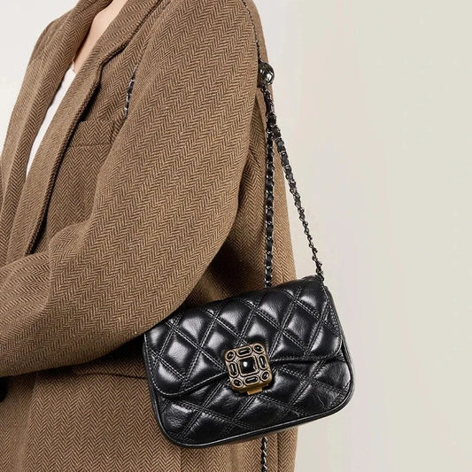 Custom Retro High Quality Genuine Leather Designer Luxury Shoulder Crossbody Messenger Bags Cross Body For Women Manufacturer